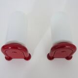 Pair of red and white Space Age wall lights 60s 70s