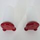 Pair of red and white Space Age wall lights 60s 70s