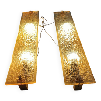 Pair of large Dallux wall lights attributed to Pierre Disderot.