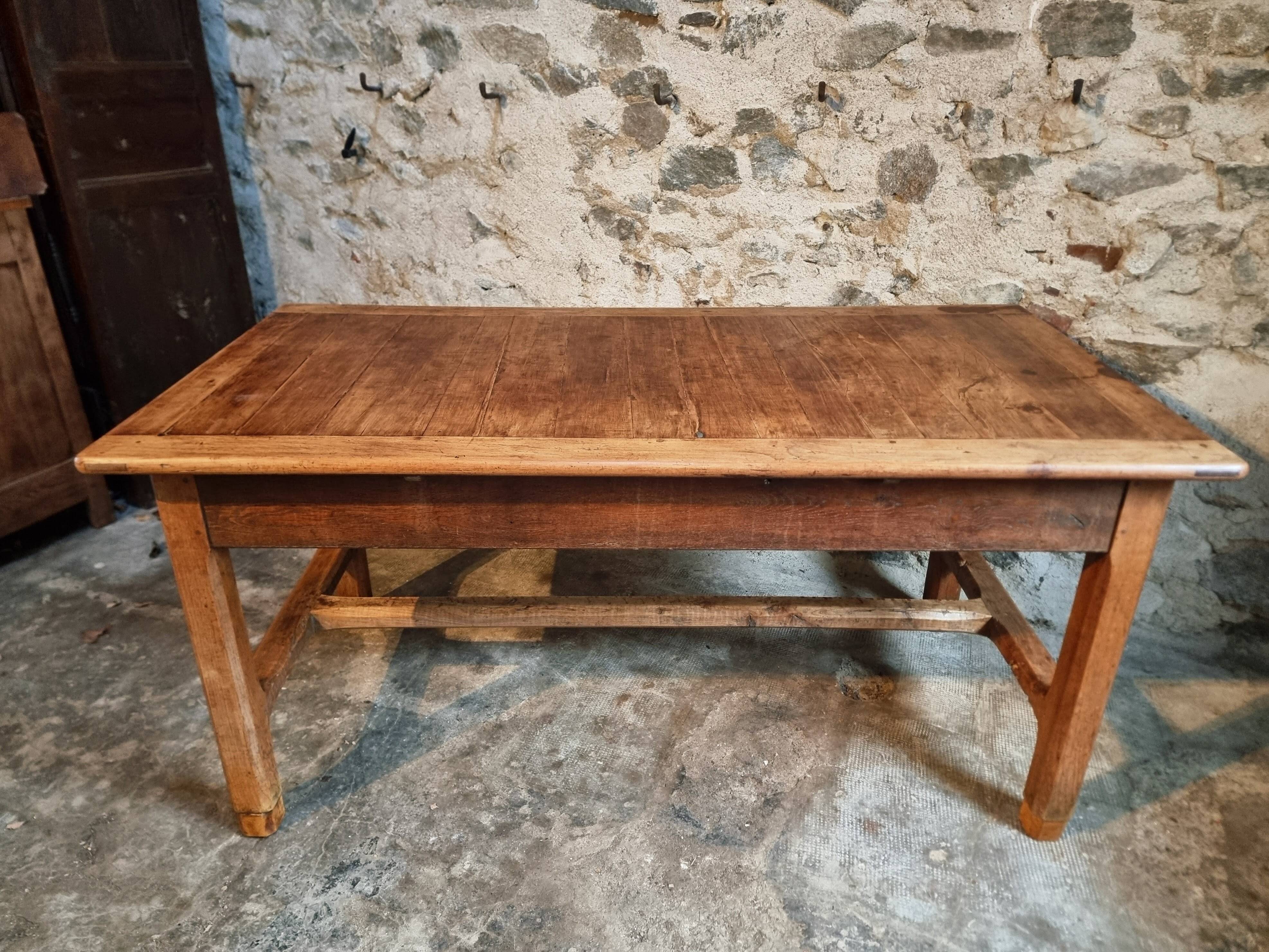 Antique French farmhouse dining table – Walnut work table, late 19th century