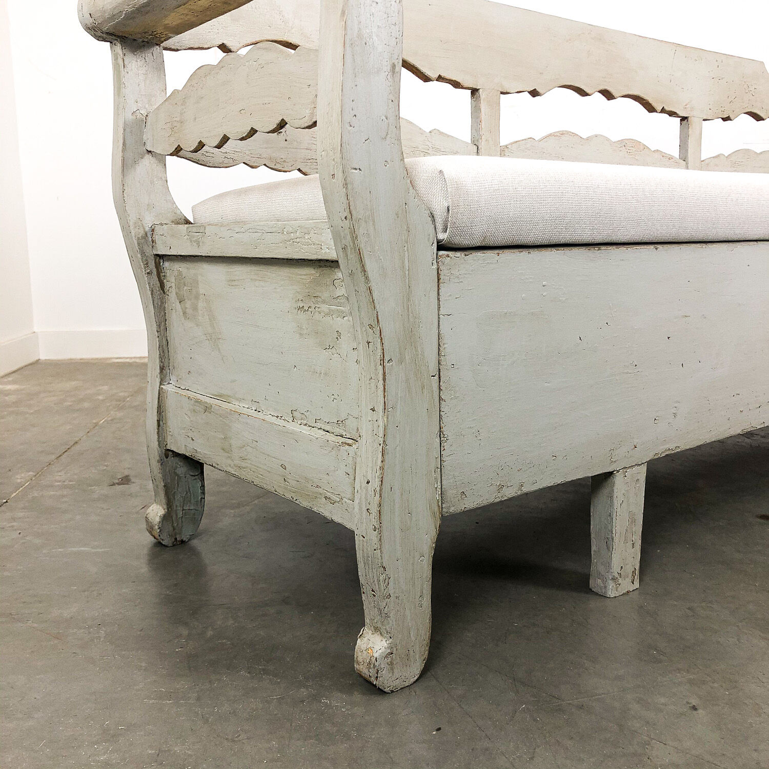 Swedish antique painted wooden sofa 19th century
