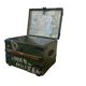Coffre de voyage industriel vintage en bois vert