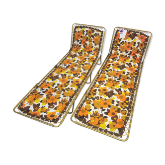 Pair of sun loungers Vintage Lafuma 1970 - NEW