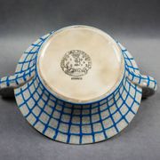 Longwy enamel bowl with handles – Art Deco floral decoration, 1930s