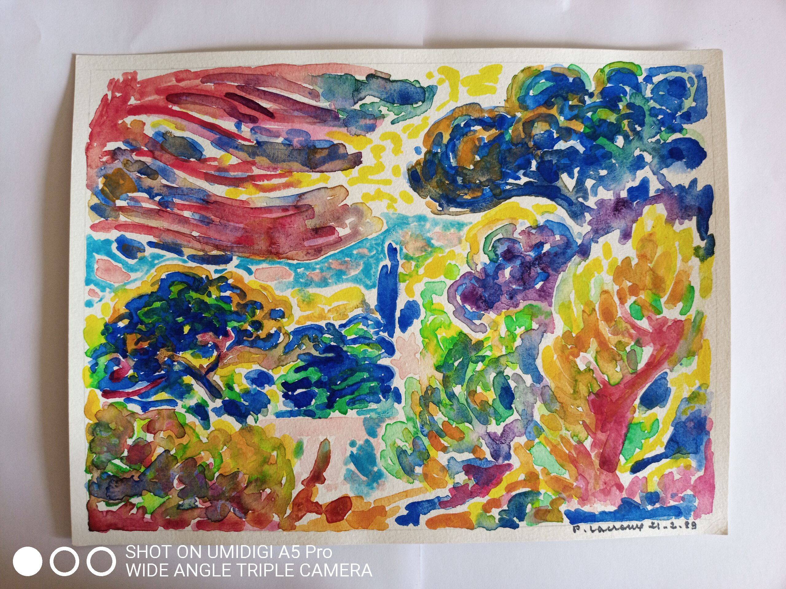 Pierre Lacroux (1909-1993) Gouache on paper 24 x 32 cm - 1989 - (277)