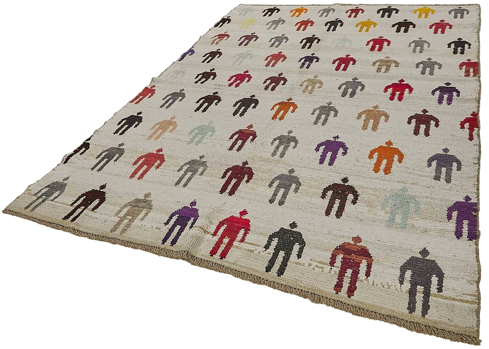 Tapis boho recyclé turc fait main 200 cm x 295 cm