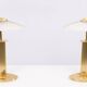 set Holtkotter Brass table lamps 1980s Germany