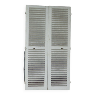 Old wooden shutters louvers 2 leafs