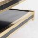 Brass and lacquered glass coffee table, circa 1979