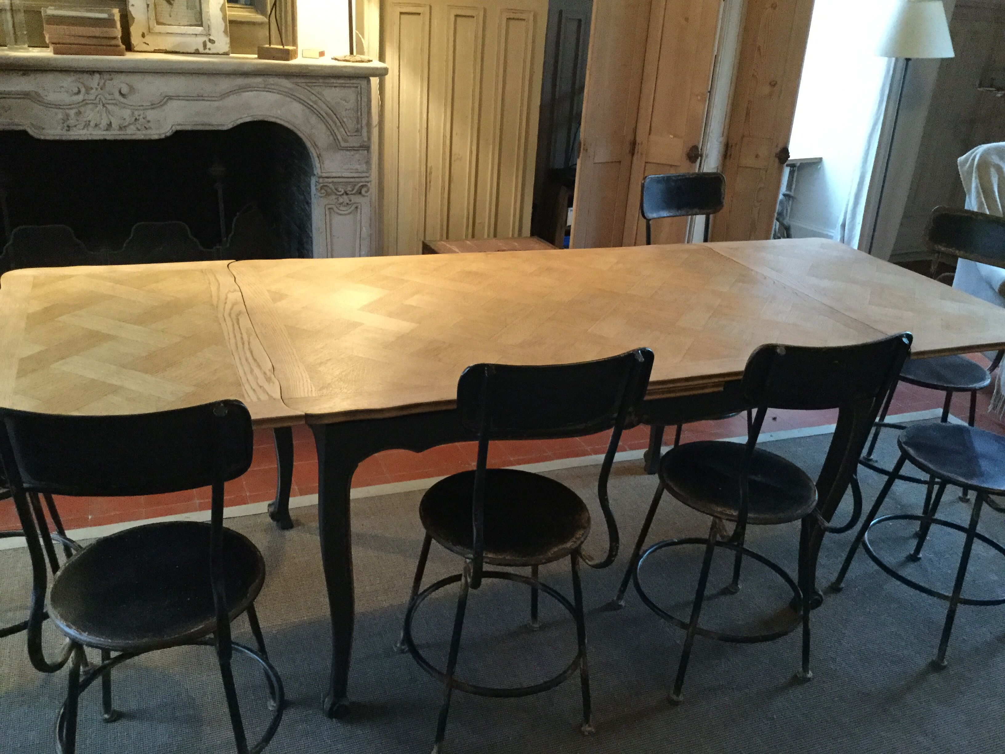 Old dining table with extensions