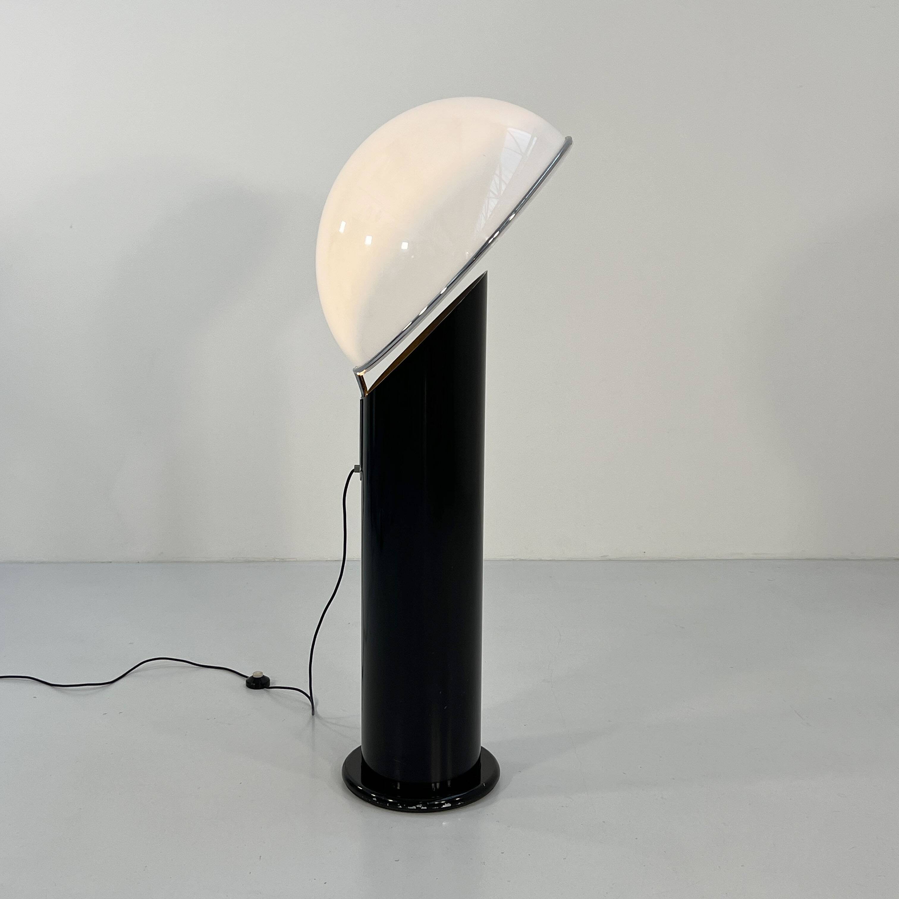 Black ciot floor lamp by ennio chiggio for lumenform, 1970