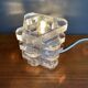 Glass table lamp by Peill & Putzler 1960s Ice cube series