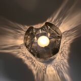 Solid glass candle holder