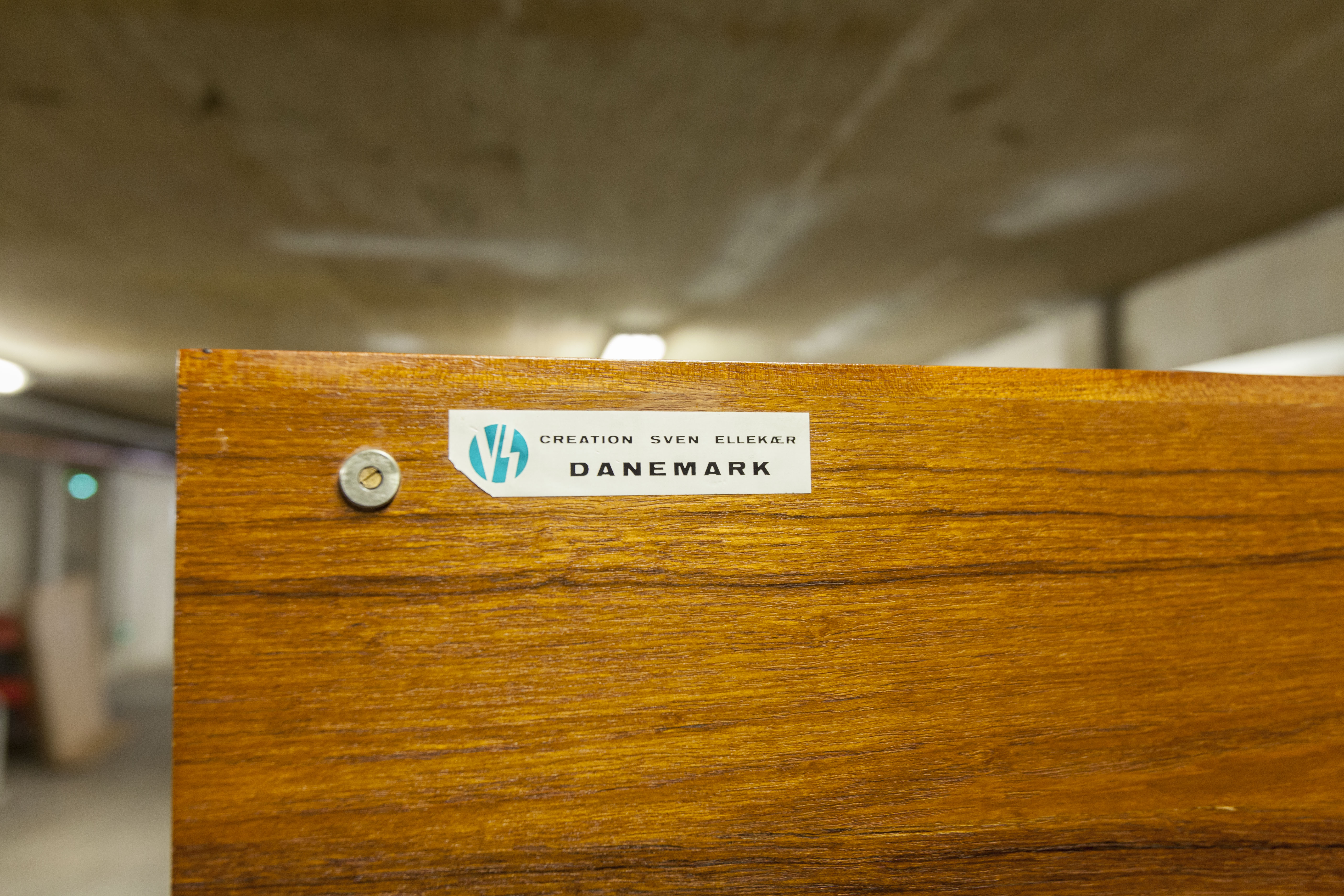 Danish Scandinavian wardrobe signed Sven Ellekaer 1960 3 doors 2 drawers with mounting plan