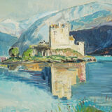 Eilean Donan Castle, Scotland, 1977 – Oil painting by Alexander Michael