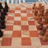 Jeu d'échecs XLarge  bois rustique jeu d'échecs en bois d'olivier 19,5 pouces