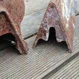 Pair of cast iron fireplace chenets "Children"