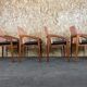 Teak dining chairs model 23 by Henning Kjaernulf for Korup Stolefabric