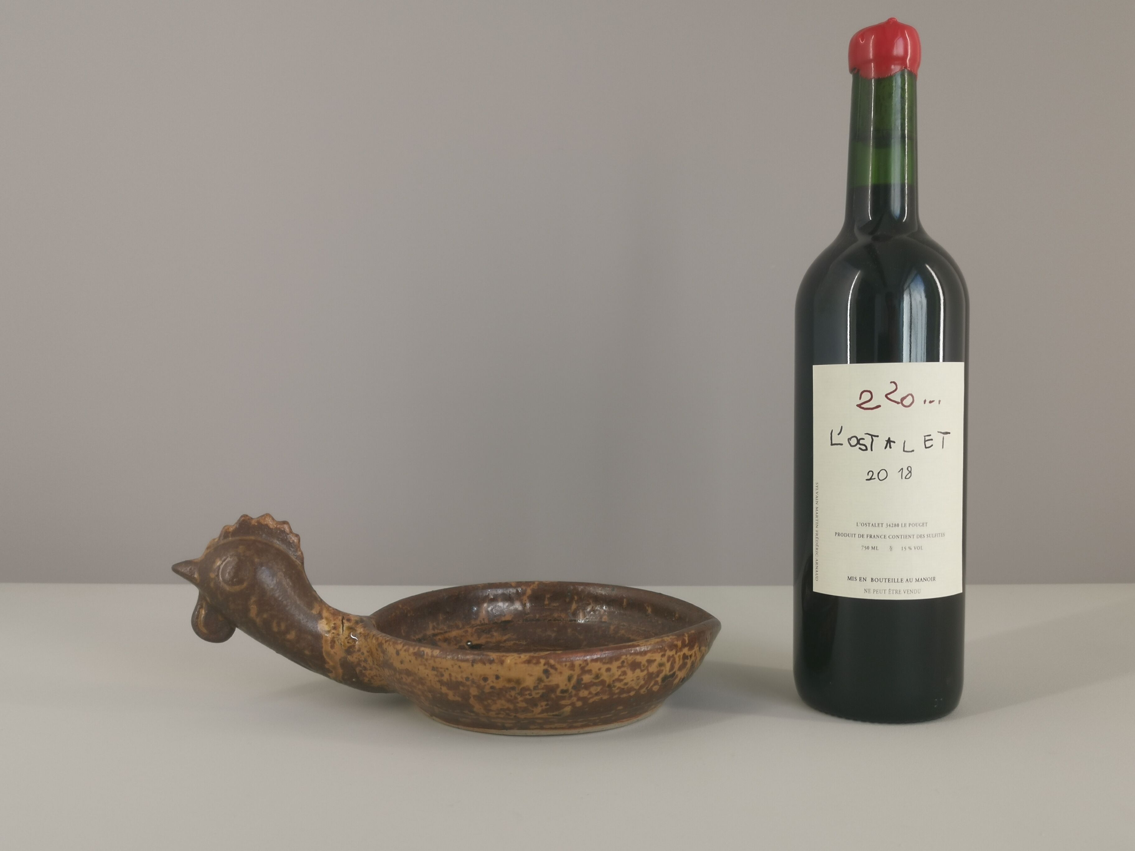 André Bodin zoomorphic cup signed in sandstone