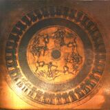 Mid-century copper and wood coffee table, Vad Trevarefrikk, Norway, 1960s.