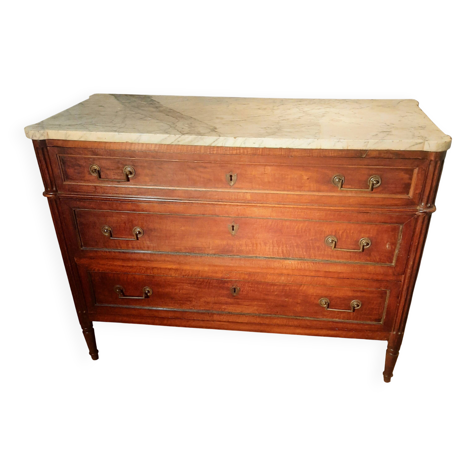 Commode d'époque Louis XVI  dessus marbre