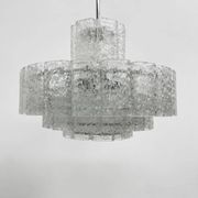 Mid-century design Doria Leuchten glass chandelier, 1970s