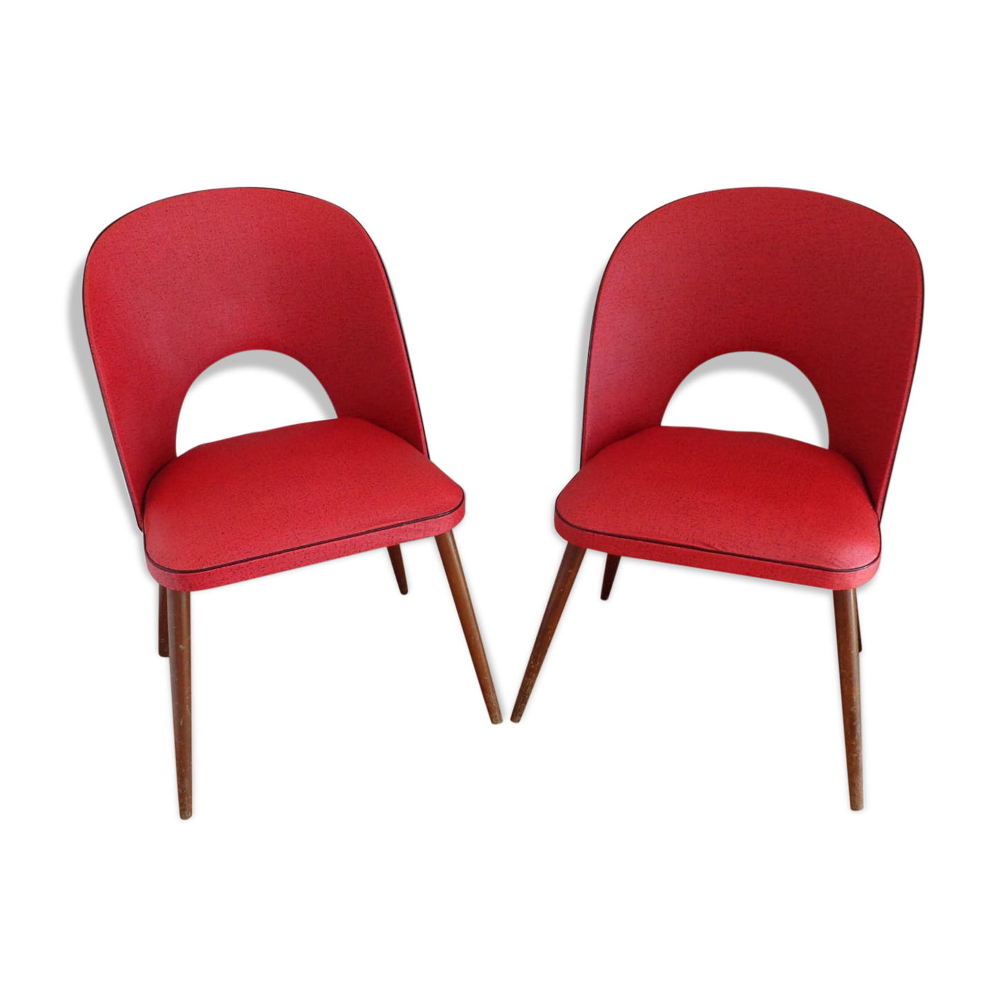 Paire de chaises vintage rouge