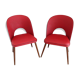 Paire de chaises vintage rouge