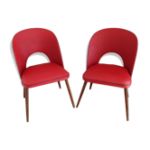 Paire de chaises vintage rouge