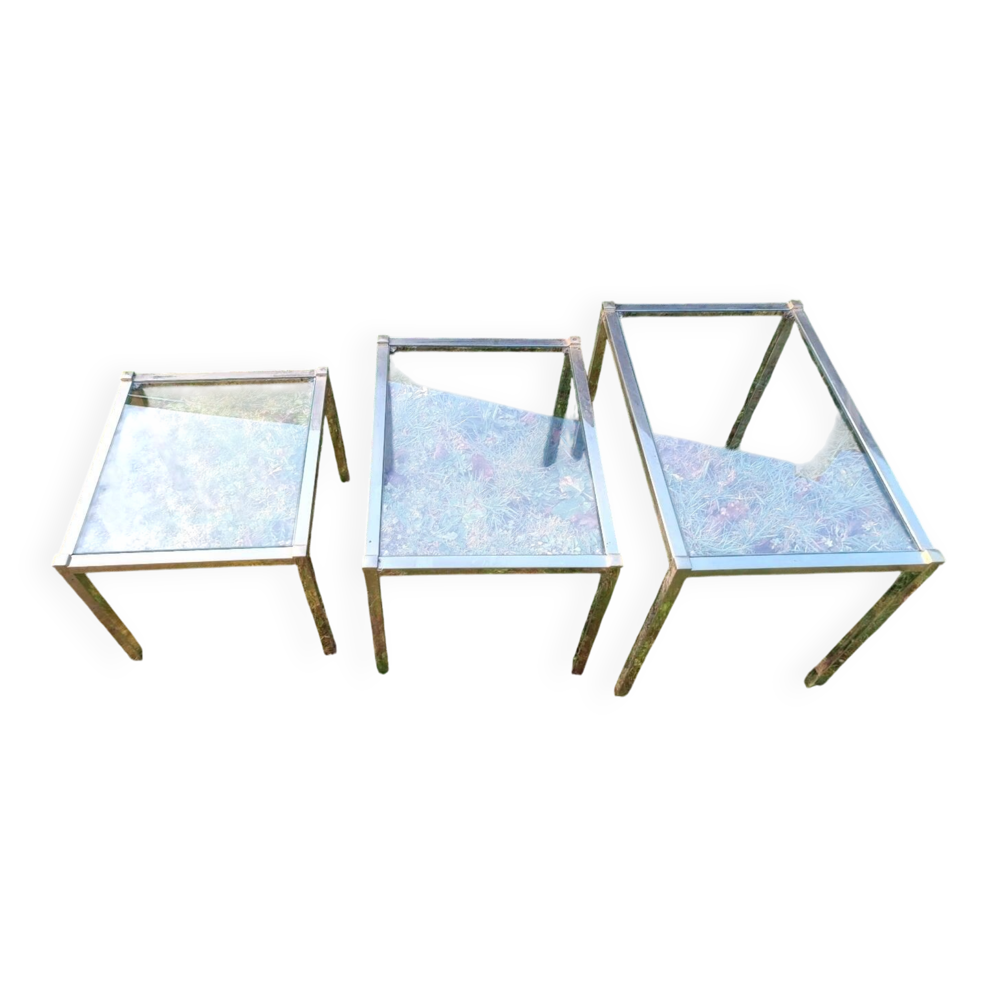 Table basse gigogne en verre