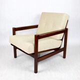 Beige boucle vintage armchair, 1970s
