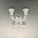 Chandelier double en verre travaillé transparent