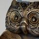 Brass Owl Catchall with Chiseled Feather Decoration. Italian Work in the