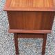 Vintage bedside table with compass legs from the 50s