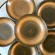 Set of 6 hollow plates in Longchamp sandstone hand painted 70s