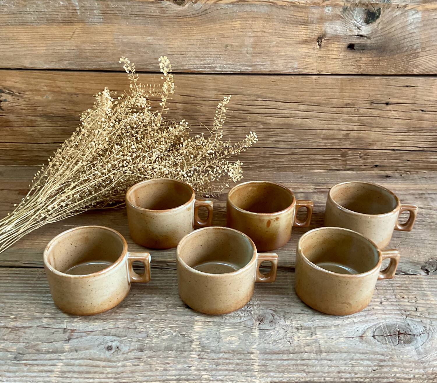 6 tasses en grès de Brenne France