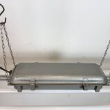 Grey Industrial Hanging Tube Light from Polam Gdansk, 1970s