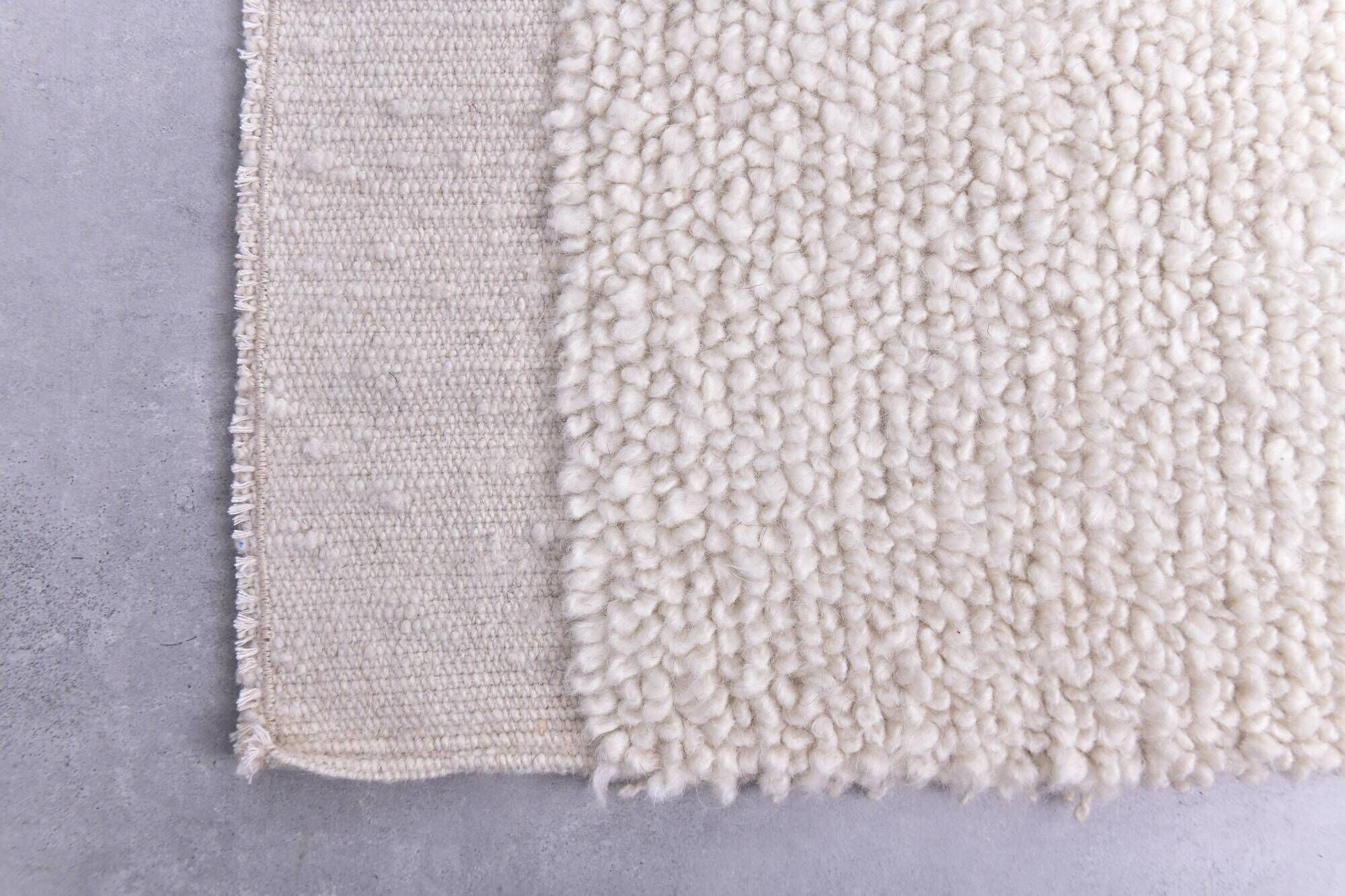 9x10 Handmade Wool White Moroccan Rug, 266x296Cm