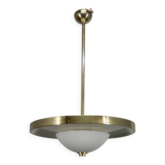 Bauhaus Brass Chandelier by Franta Anyz, 1930, Restored