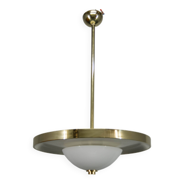 Lustre Bauhaus en laiton de Franta Anyz, 1930, restauré