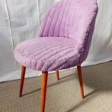 Chaise moumoute lilas années 50