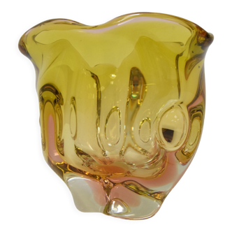 Art Glass Bowl  by Josef Hospodka for Glasswork Chribska,1960's.