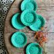 Set of 6 vintage green earthenware plates