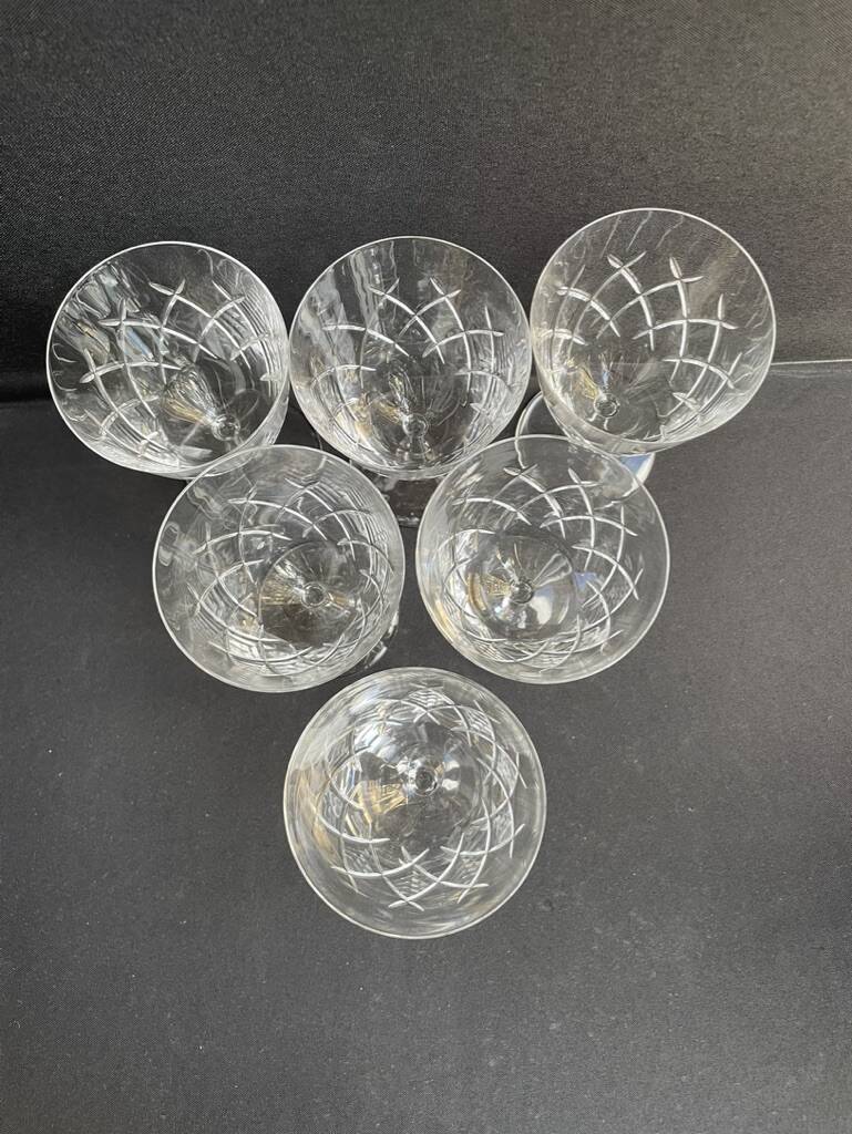 6 water glasses - cut crystal – cristalleries royales de champagne