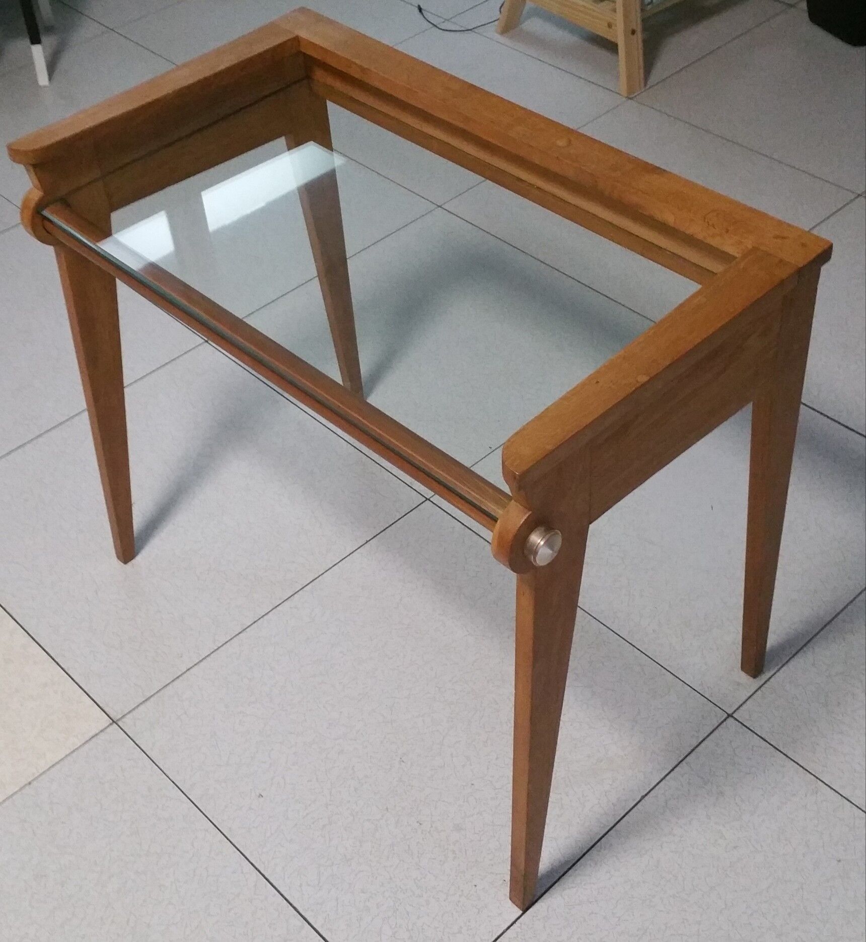 Wood + glass design desk circa 1950 in ramos style