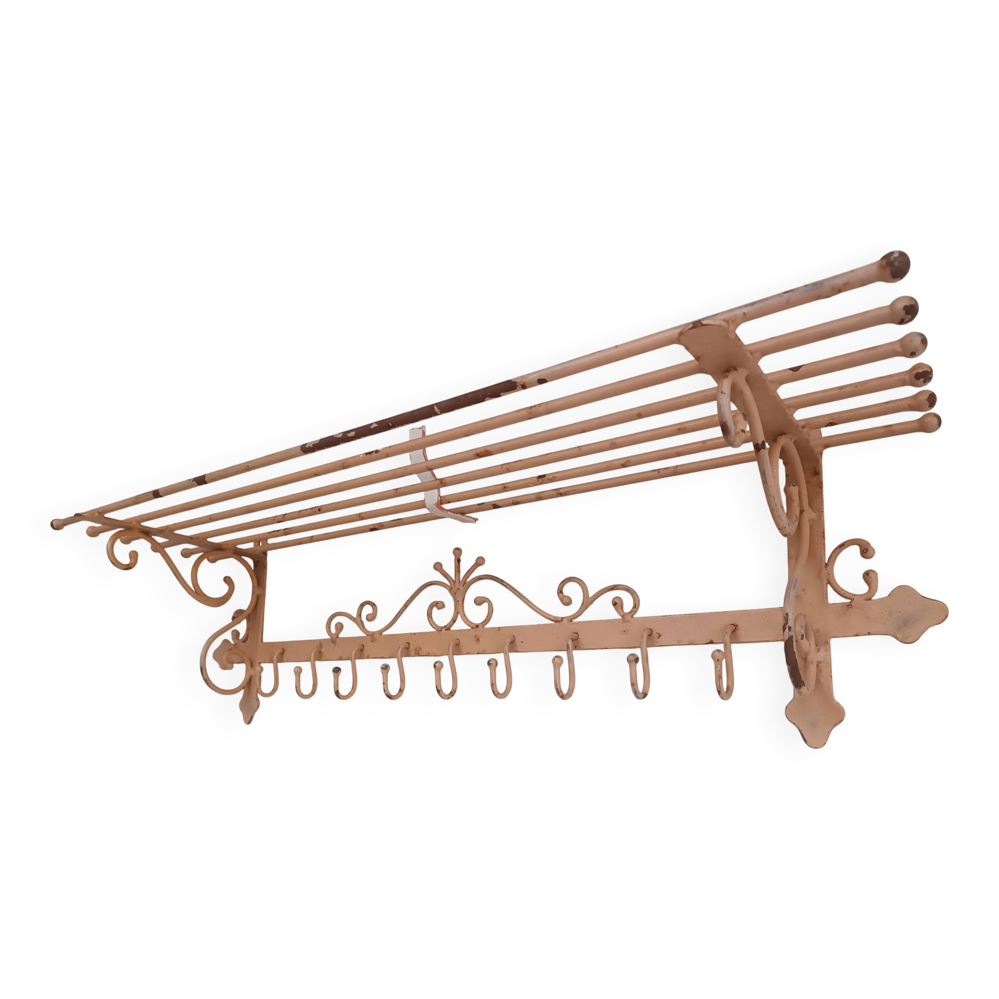 Vintage wrought iron coat rack