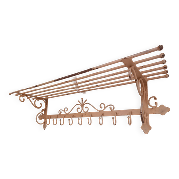 Vintage wrought iron coat rack