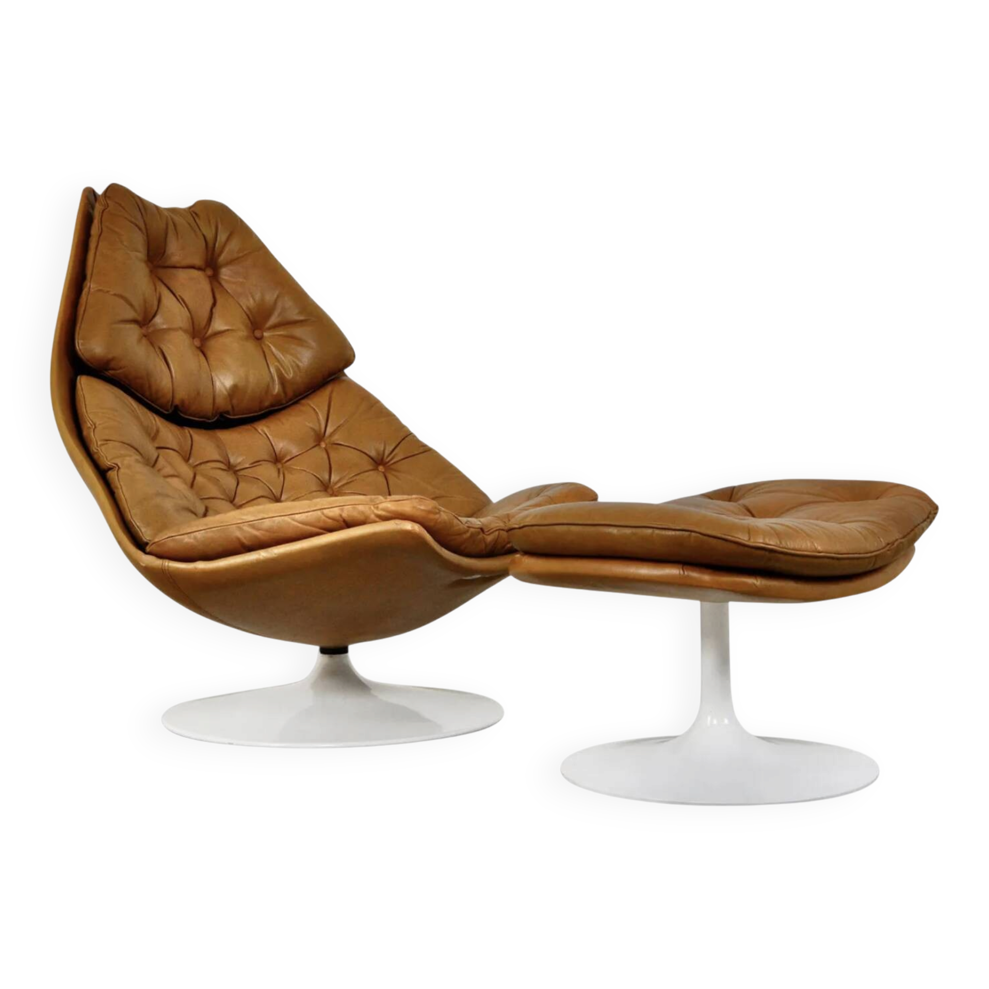 Swivel armchair and footrest FS588 by Geoffrey Harcourt for Artifort