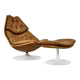 Swivel armchair and footrest FS588 by Geoffrey Harcourt for Artifort