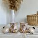 Set of 2 vintage ceramic sugar and coffee condiment pots with stoneware effect